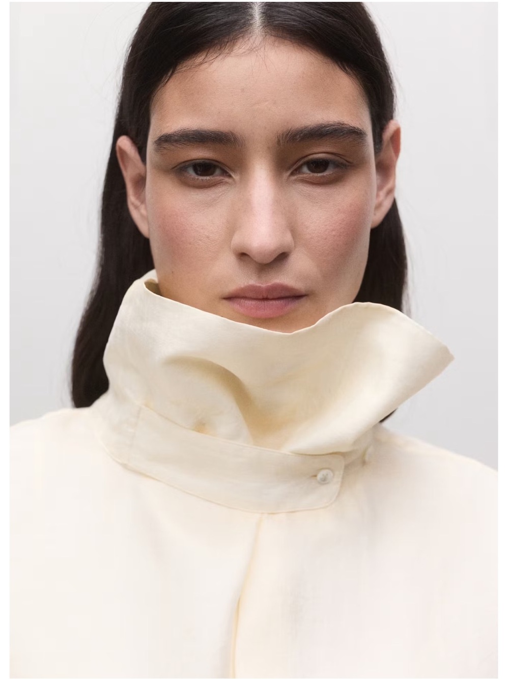 MANGO SELECTION LYOCELL FUNNEL NECK SHIRT